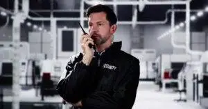 Safety Host Unit security officer monitoring commercial property infrastructure in Los Angeles