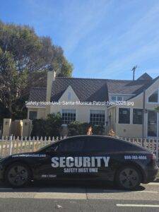 Private security officer providing professional protection services in Santa Monica by Safety Host Unit