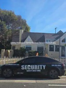 Private security officer providing professional protection services in Santa Monica by Safety Host Unit
