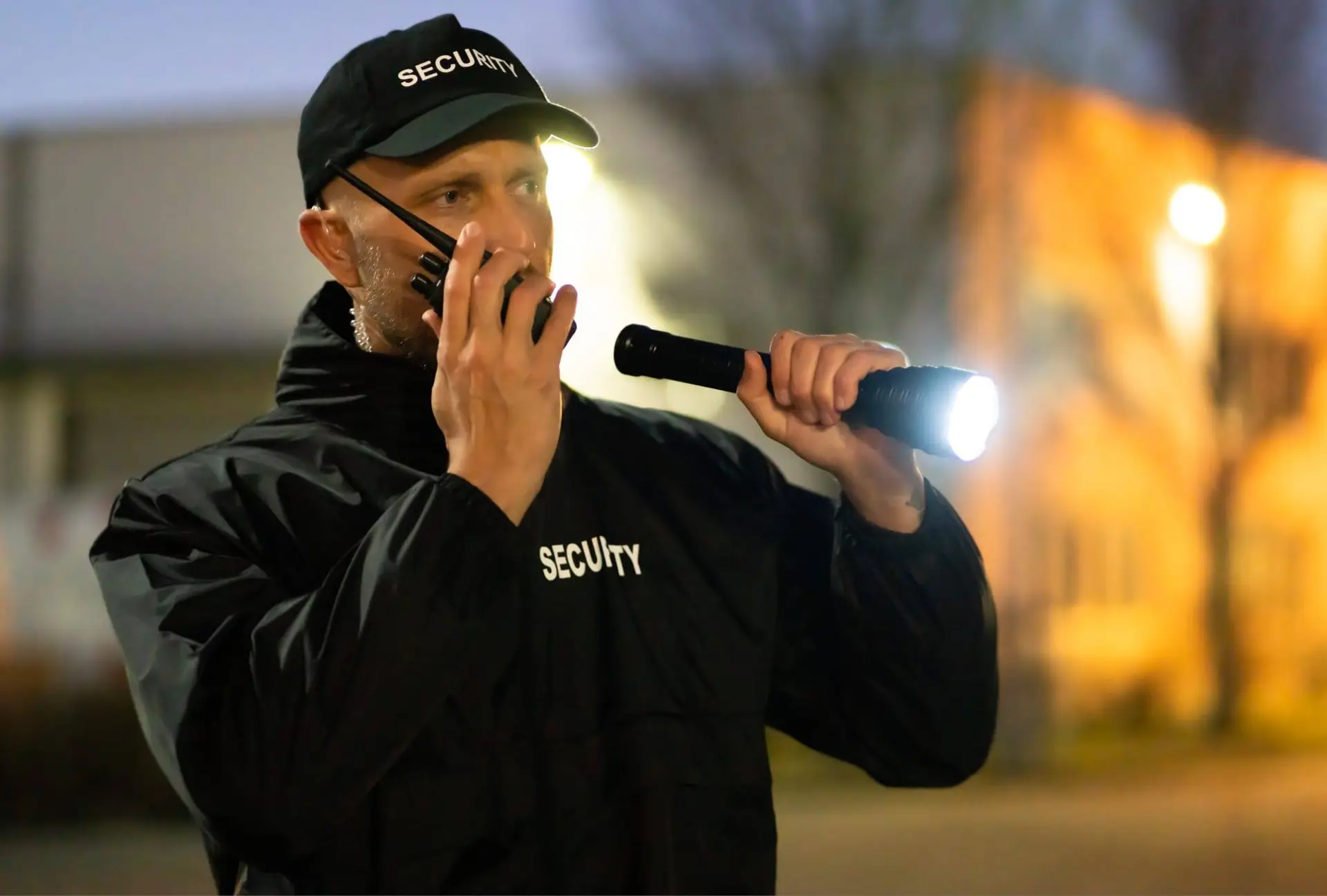 Professional security guard providing on-site protection in Los Angeles