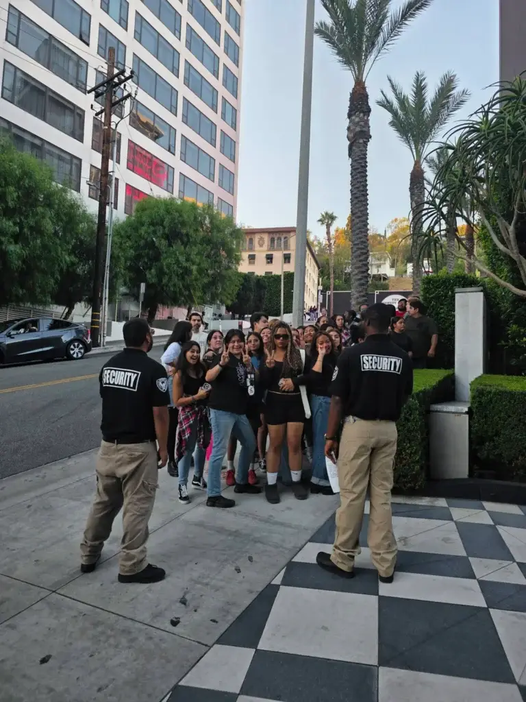 Security Guards with crowd