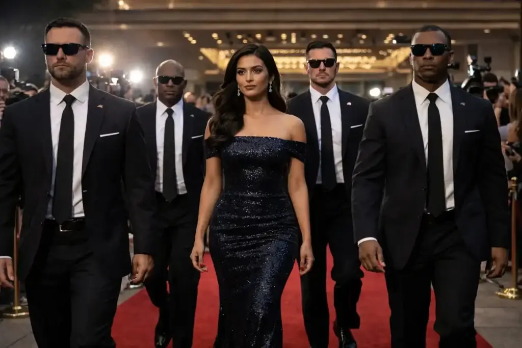 Guards with a celebrity