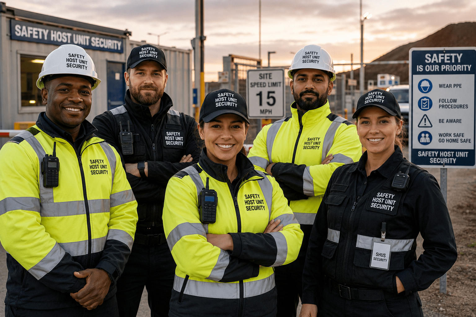 Safety Host Unit active construction site security monitoring materials and rebuilding progress in the Pacific Palisades fire zone