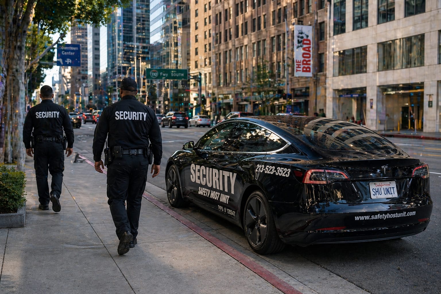 Safety Host Unit officer conducting foot patrol in the downtown Los Angeles retail district